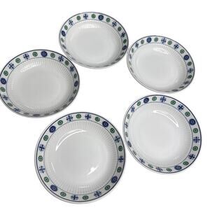 Vintage Amcrest Potomac Berry‎ Bowl Green and Blue Design 5pc Set #024